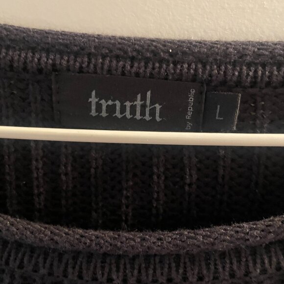 Truth by Republic Black Knit Sweater L (Men) - Picture 4 of 4